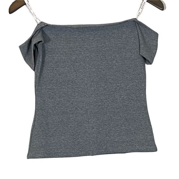 Guess Off The Shoulder Top Grey/Black Size M NWOT - Picture 4 of 4